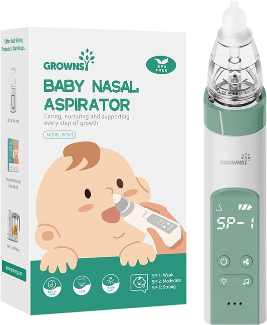 GROWNSY Nasal Aspirator for Baby, Electric Nose Aspirator for Toddler 3 Silicone