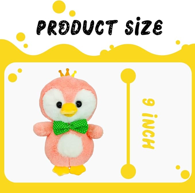 Soft and Cuddly Pink Animal Plush Toy, Dreamy Soft and Cuddly Pink Plush Doll 3+ (Penguin)