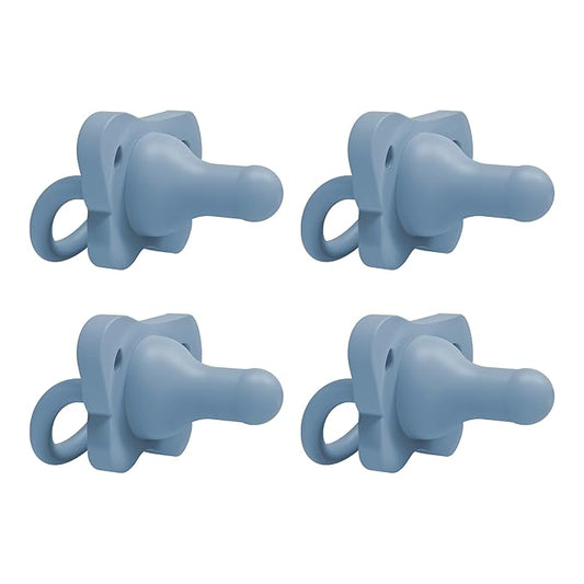 Dr. Brown's HappyPaci 100% Silicone Baby Pacifier, Contoured One-Piece Design 0-6m, BPA-Free, 4 Pack