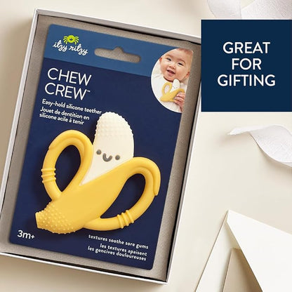 Itzy Ritzy Banana-Shaped Baby Teether with Handles; Silicone Teether 3 Months