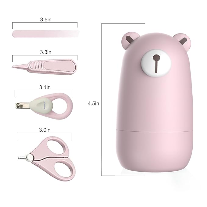 Baby nail clippers set, baby manicure set and pedicure set with cute case. Baby grooming gift set for newborns, infants and toddlers