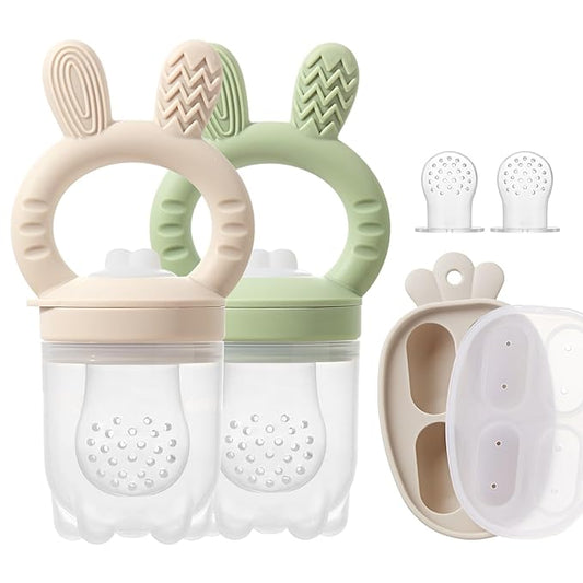 Silicone Baby Fruit Feeder with Freezer Tray Baby Food Feeder