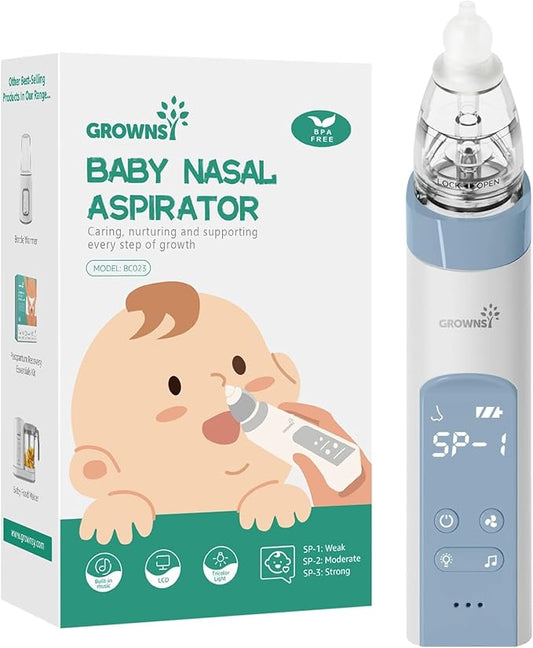 GROWNSY Nasal Aspirator for Baby, Electric Nose Aspirator for Toddler 3 Silicone