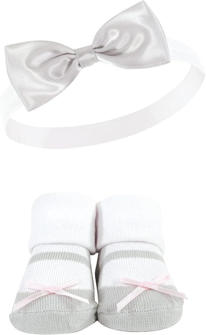 Hudson Baby baby-girls Headband and Socks Set