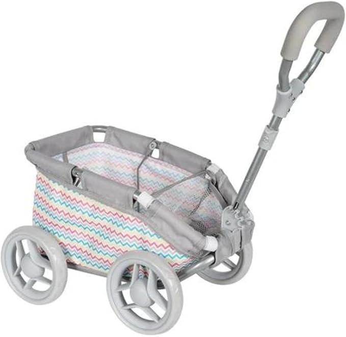 Adora Creative Rainbow Zig Zag Baby Doll Wagon for Fun and Educational Pretend Play, Doll Accessory That Fits Most Dolls and Stuffed Animals 3+