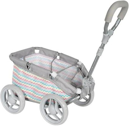 Adora Creative Rainbow Zig Zag Baby Doll Wagon for Fun and Educational Pretend Play, Doll Accessory That Fits Most Dolls and Stuffed Animals 3+