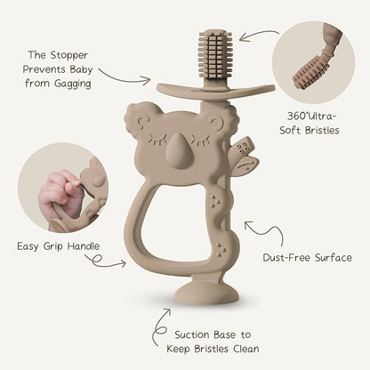 Moonkie Teething Toy, Safe & Easy to Hold BPA Free Silicone Teethers 360Â° Baby 6-12 Months