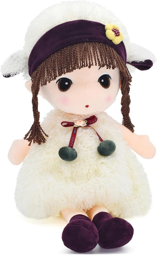 HWD Kawaii 17 inch Stuffed Plush Girl Toy Doll Good (White_1)
