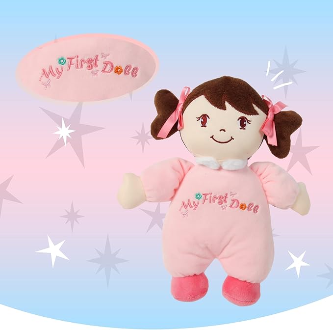 Linzy Plush Soft Plush Baby Doll My First Doll Safe 10''(83561BROWN)