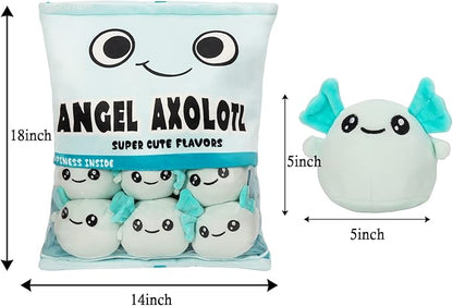 Axolotl Plush Pillow Throw Pillow, Cute Axolotl Plush Toys Doll (6 pcs,