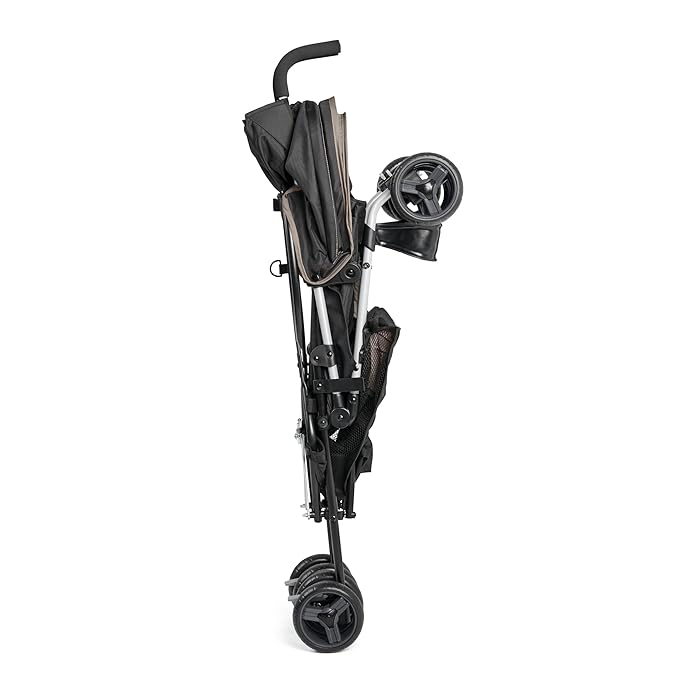 Summer by Ingenuity 3D Mini Convenience Stroller – Lightweight Stroller with Compact Fold, Multi-Position Recline, Canopy with Pop Out Sun Visor – Umbrella Stroller for Travel and More, Cashew Tan