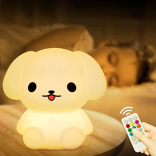 ShaArkMango LED Night Light for Kids Toddler Bed Room Decor Aesthetic, Bedside Nursery Night Lamp for Breastfeeding Animal Baby NightLight Sleep Aid Color Changing Dimmable &Timer BPA Free Silicone