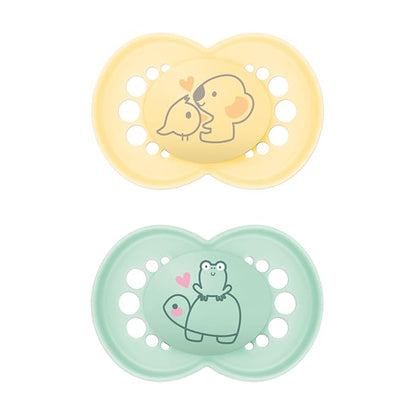 MAM Original Matte Baby Pacifier, Nipple Shape Helps Promote Healthy Oral Development 2 Pack, 6-16 Months, Unisex,2 Count 1)