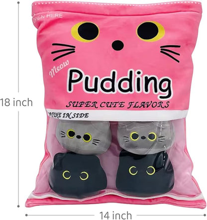Cute Black Cat Plush Toy, Removable Stuffed Animal Plush Dolls (6pcs a