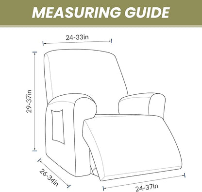 AZON Velvet Stretch Recliner Chair Cover,1-Piece Washable Recliner Couch Cover with Elastic Furniture Protector for Pets, Kids(Recliner, Black)