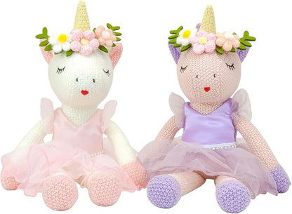Unicorn Stuffed Animals Plush Ballerina Baby Doll, Unicorn Toys for Girls Age 4-6, Stuffed Animals for Girls 4 Year Old Girl Birthday Gifts Unicorn Decorations for Girls Toys 4-5(Pink)