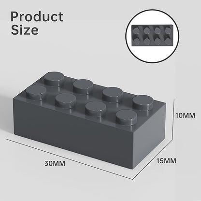 Classic Bulk Brick Block 2x4, 300 Piece Building Brick Dark Grey 3001, Creative