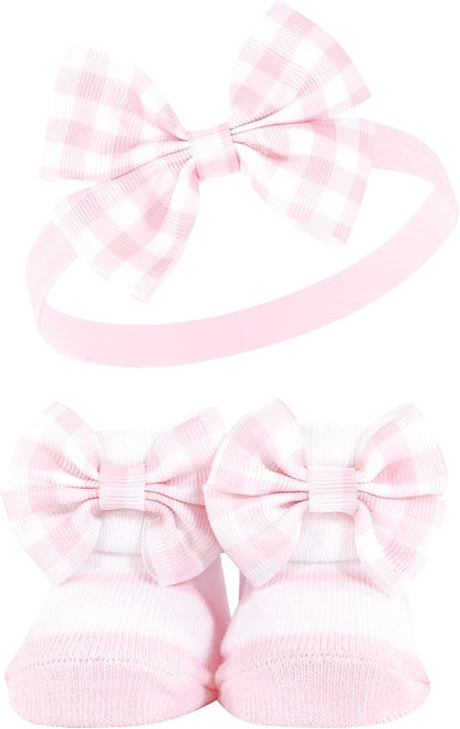 Hudson Baby Girl's Headband and Socks Giftset