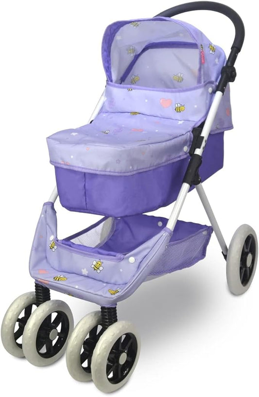 Anivia Baby Doll Stroller for 18 inches American Dolls, Foldable Doll Pram Convertible Seat/Bed/Crib