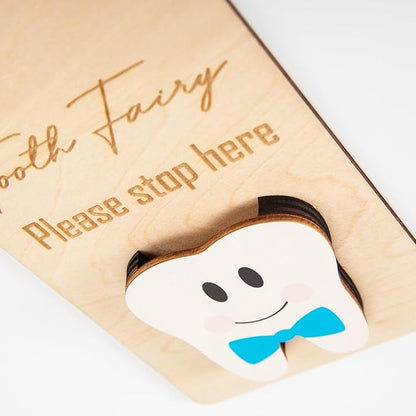 Wooden Tooth Fairy Door Hanger with Cute Money Holder Gift