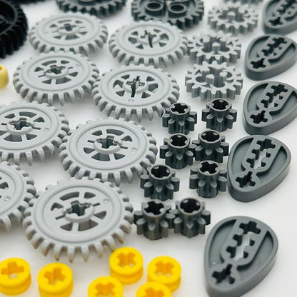 Technical Parts Wheels Gears Building Blocks Accessories Pieces kit Construction Toys Set for Kids 6yrs+ Compatible with Major Brands