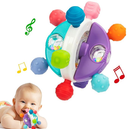 Baby Sensory Teething Toys, Montessori Baby Toys Teether 0-12 Months, 0-6 6-12 12-18 Months