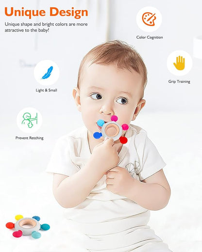 akolik Teething Toys for Babies, Baby Teethers Toy Teething Ring Silicone 3+ Months