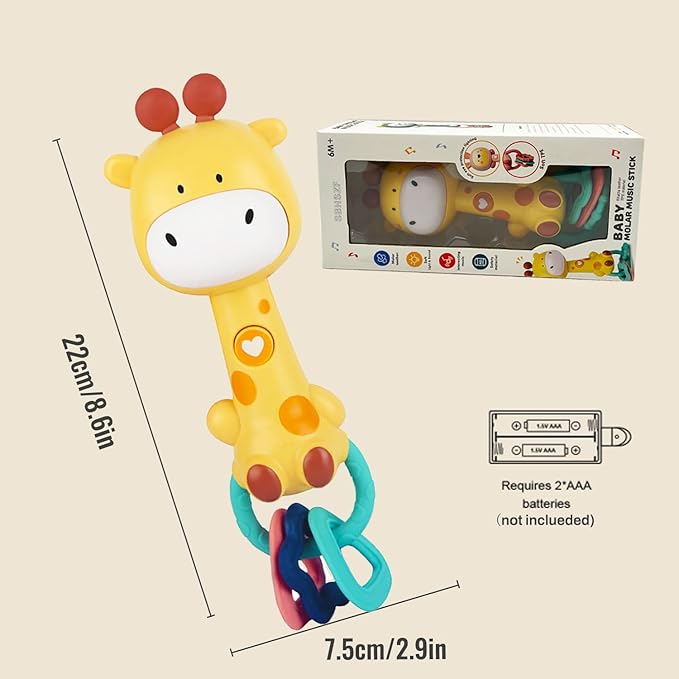 Musical Rabbit Light-Up Toy and Teething Ring for Toddlers Sensory 6 12 18 Month