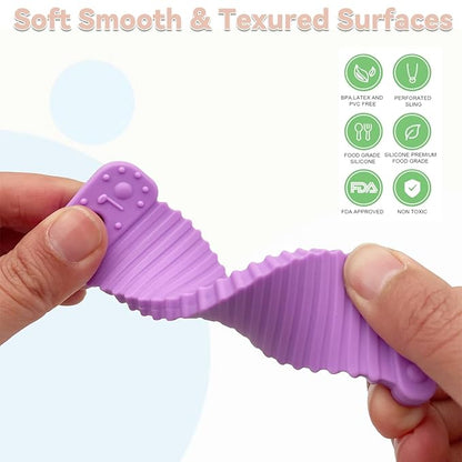 Baby Teething Toys，5 Pack Baby Teether Toys，BPA-Free，Teether Chew Toy Set，Soft Textures，Musical Instrument Shape Silicone Toddler Teething Toys for Babies 6-12 Months (Musical Instrument)