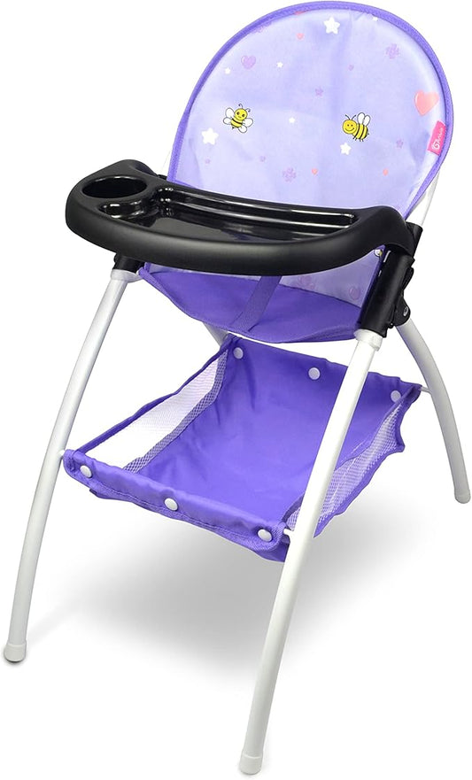 ANIVIA Baby Doll High Chair, High Chair for Dolls Up to 16'' (DH010-PURPLE)