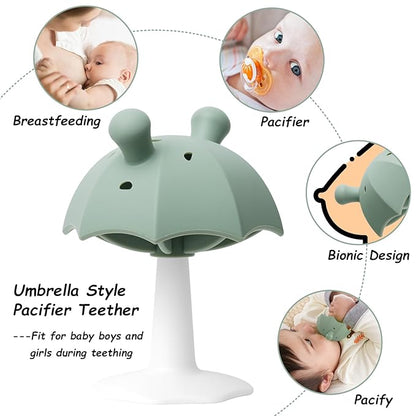 Umbrella Baby Teether with Suction Base, Seposeve Teething Toys for Babies 0-6 Months 6-12 Months 12-24 Months,
