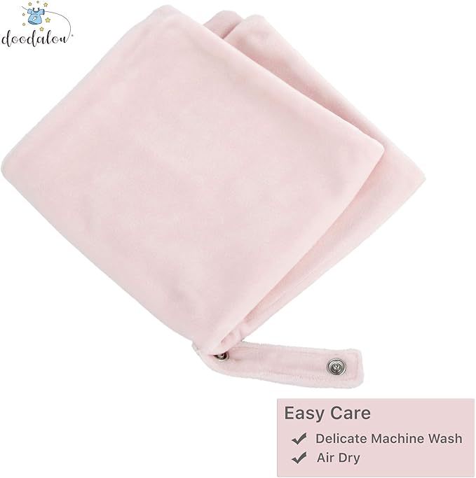 Ultra Soft Cotton Minky Velboa Baby Blanket with Snap Closure for Pacifier or Teether, Machine Washable 12 inch 12 inch