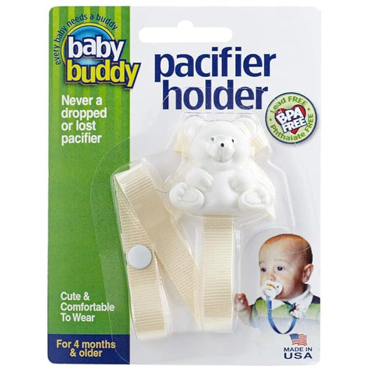 Baby Buddy Pacifier Clip Holder, Newborn Essential with Universal Fit for all Binky and Teether Brands 4+ Months, 1 Pack