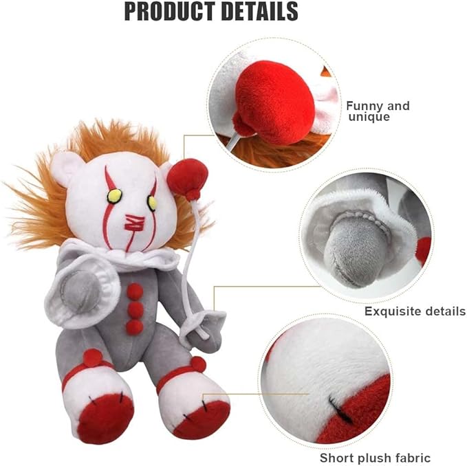 Verceco Cute Clown Doll Plush Toy 11 Inch Scary Clown
