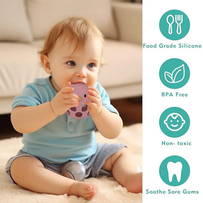 Socub Food-Grade Silicone Teether Toy for Babies 0-6, 12 18 Months