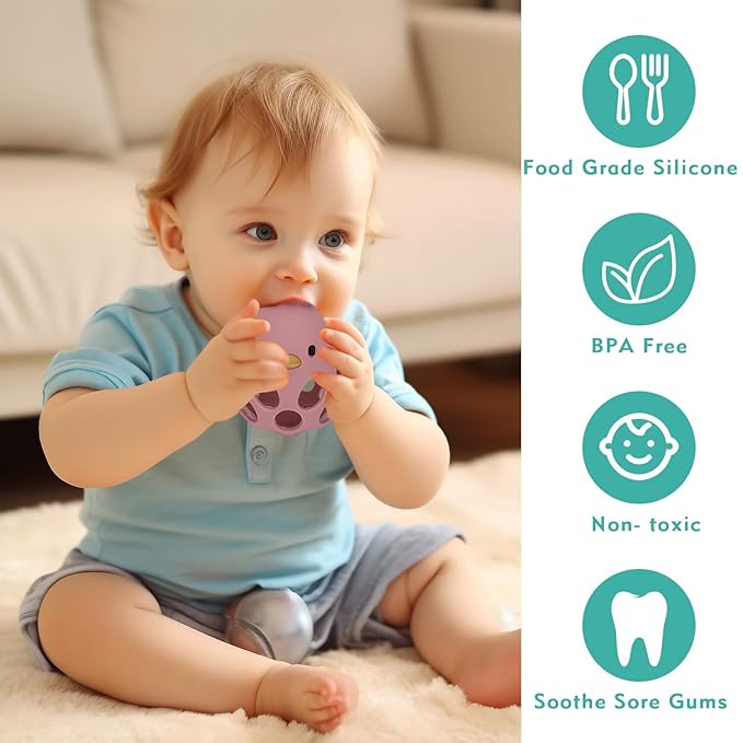 Socub Food-Grade Silicone Teething Toy for Babies 0-6, 12 18 Months