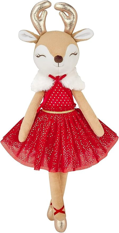 Bearington Noella Plush Reindeer Ballerina Doll, 16.5 Inch