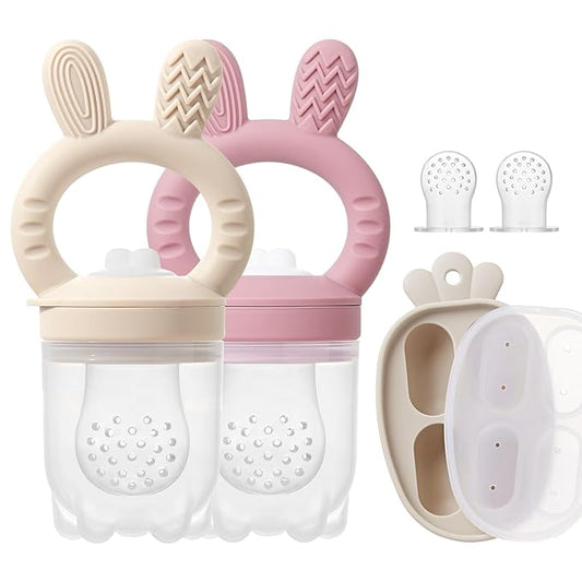 Silicone Baby Fruit Feeder with Freezer Tray Baby Food Feeder