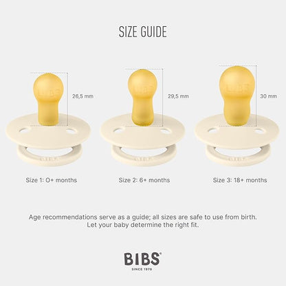 BIBS Pacifiers - Colour 4 Pack | Round Nipple Baby Pacifier 6-18 Months