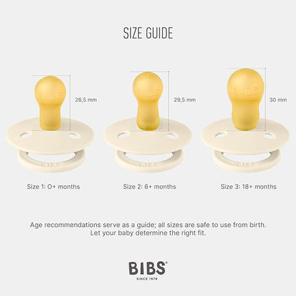 BIBS Pacifiers - Colour 4 Pack | Round Nipple Baby Pacifier 6-18 Months