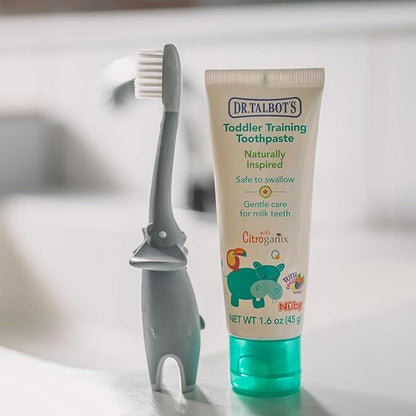 Dr. Talbot's Toddler Training Toothbrush - Soft Toddler Toothbrush for Kids - 6+ Months - Elephant