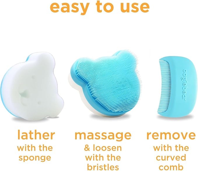 oogiebear Cradle Cap Sponge Replacement Set - Gentle & Effective Baby Scalp Care, Soft Sponge Refills for Cradle Cap Brush, 2-Pack
