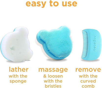 oogiebear Cradle Cap Sponge Replacement Set - Gentle & Effective Baby Scalp Care, Soft Sponge Refills for Cradle Cap Brush, 2-Pack