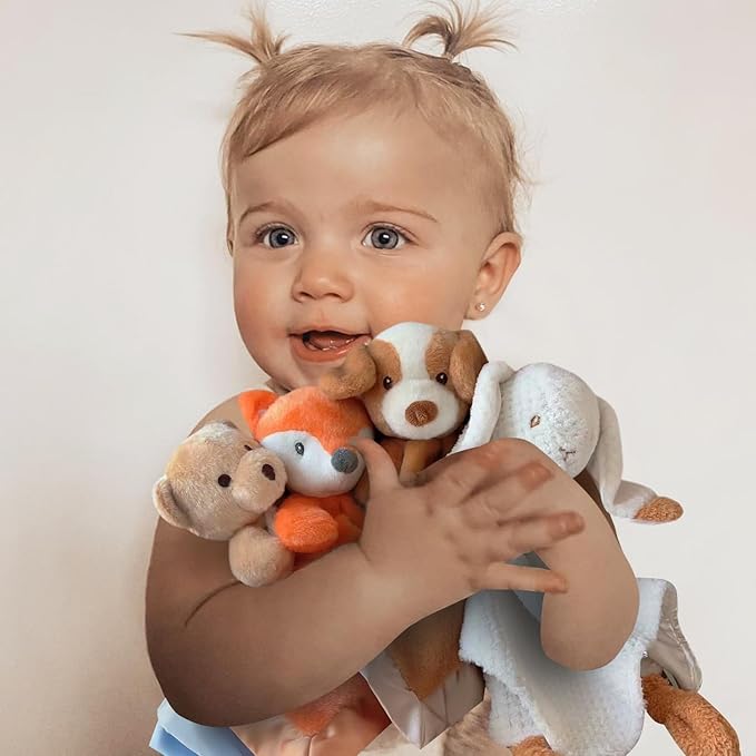 Dog Security Blanket for Baby Boy Girl, 15" Soft Loveys for Babies