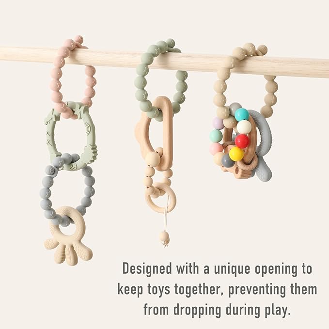 Baby Teether Rings Silicone Teethers for Babies Multi Use Baby 3 Pack-Baby