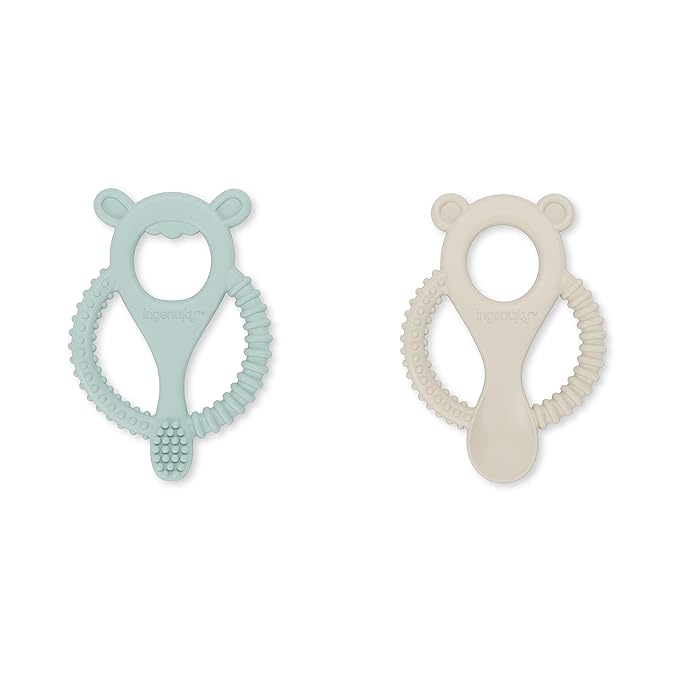 Ingenuity Gum Buddies Soothing Baby Multi-Stage Teether Toy BPA-Free Silicone, Ages 3 Months+, Unisex, 2-Pack
