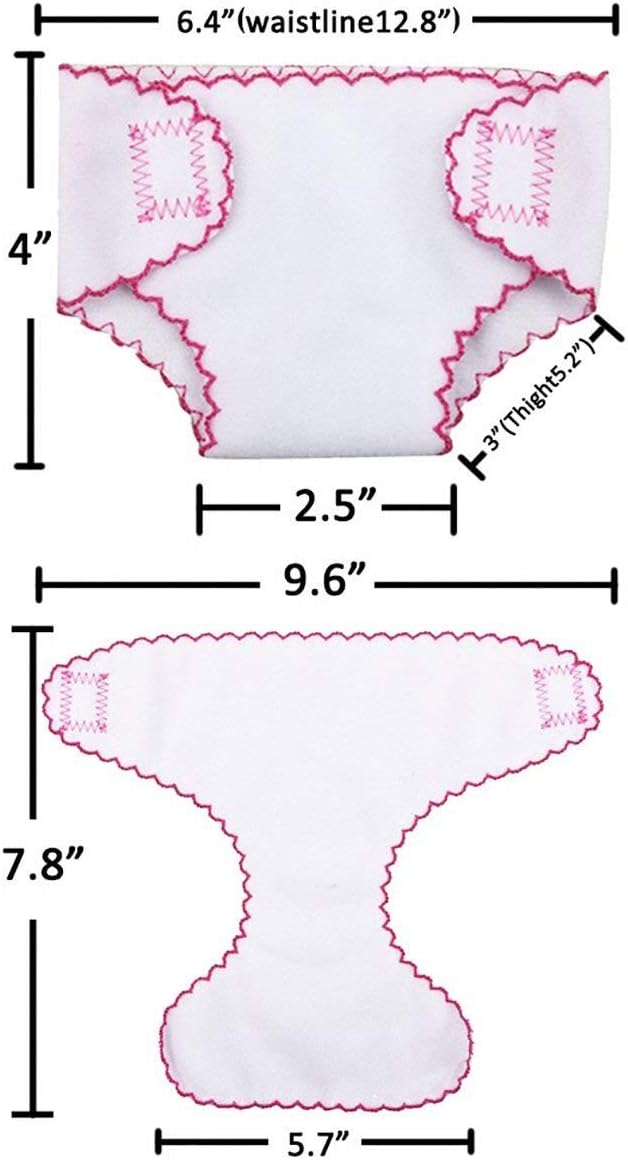 4 Pack Baby Diapers Doll Underwear for 14-18 Inch Baby