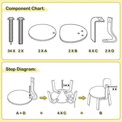 iPlay, iLearn 2 PCS Wooden Kids Chair Sets, Natural Hardwood Giraffe & Frog Animal Children Chairs, Furniture Set for Toddlers Kids Boys Girls, Stackable for Playroom, Nursery, Preschool, Kindergarten