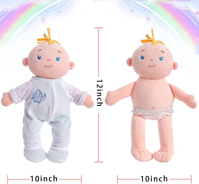 12" Soft Baby Doll Set，My First Baby Doll ，for Ages 1 Year