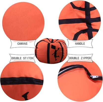 LMYOVE Stuffed Animal Storage Bean Bag Chair Cover for Kids, Organizing Plush Toys for Girls and Boys (26'', Basketball)